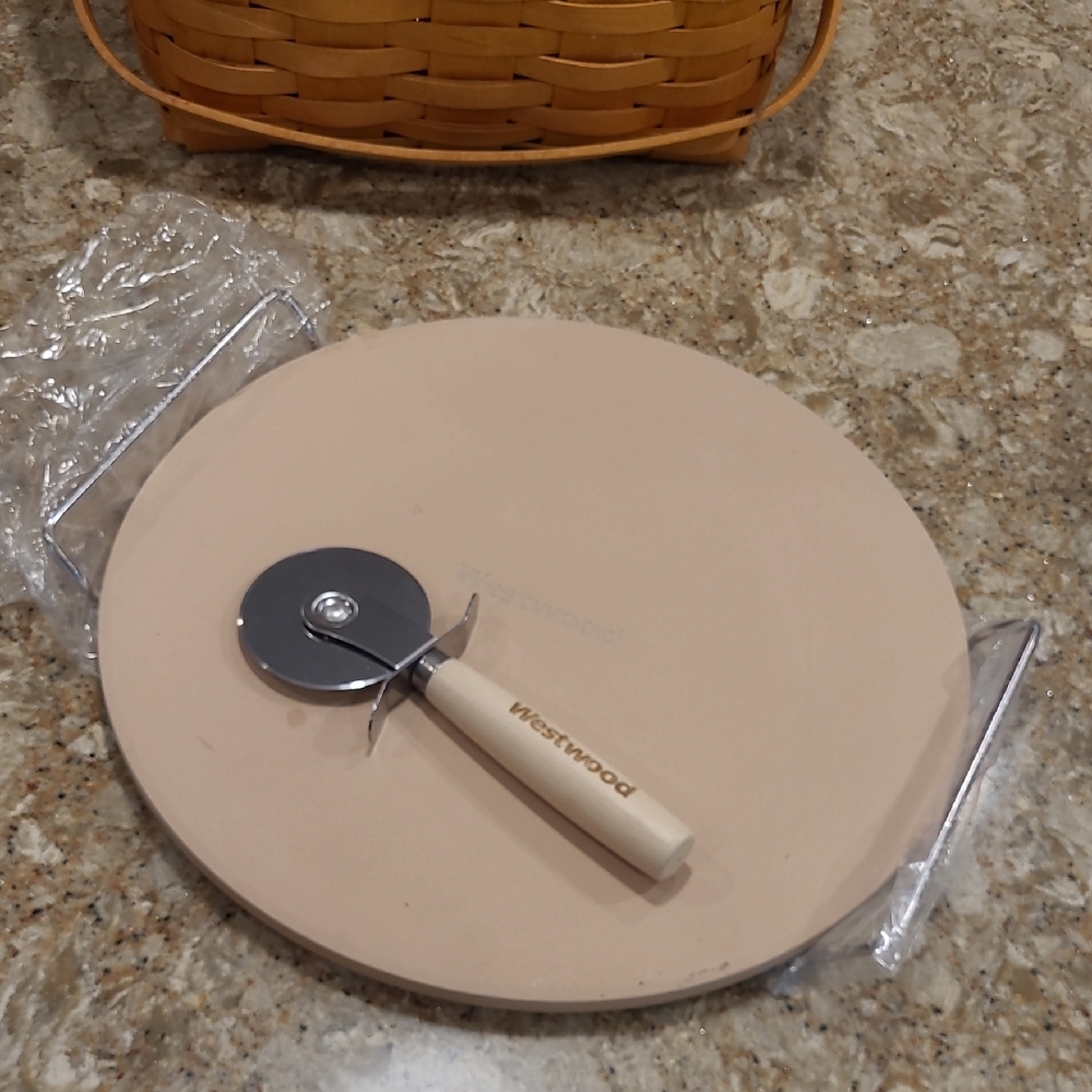 Kitchen Worthy Westwood 12" Pizza Stone Rack And Cutter